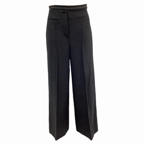 Proenza Schouler High-Rise Straight-Leg Trousers in Black Wool womens tailored trousers deal