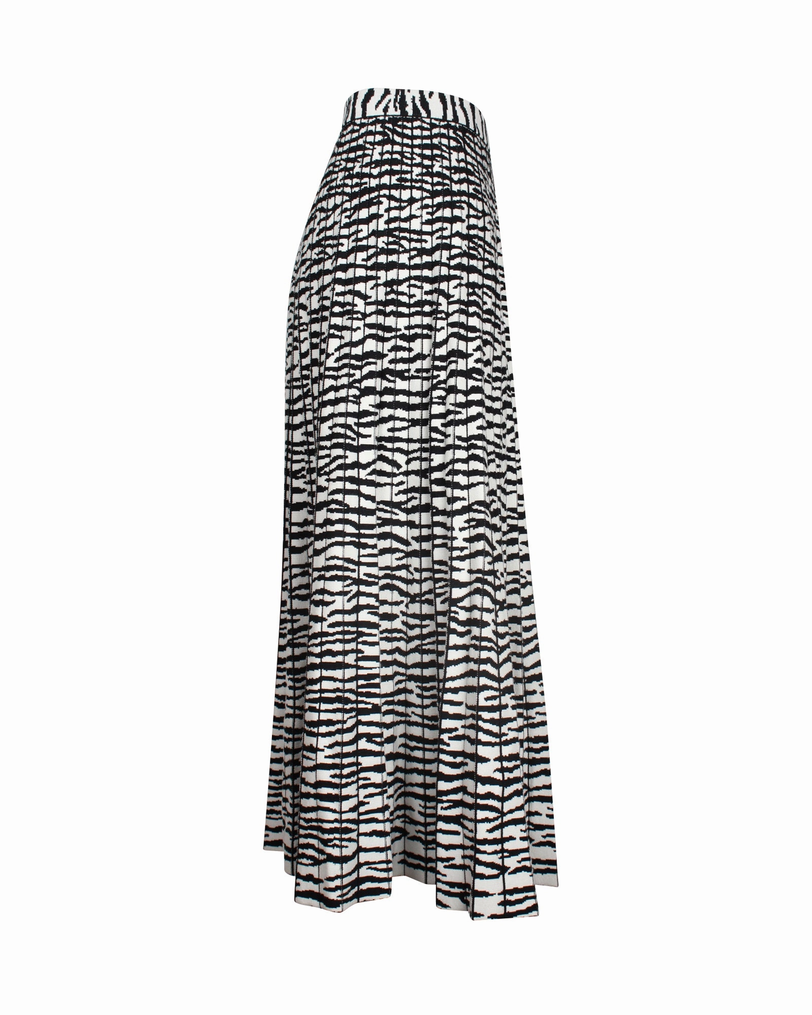 Proenza Schouler Pleated Zebra Midi Skirt in Animal Print Viscose