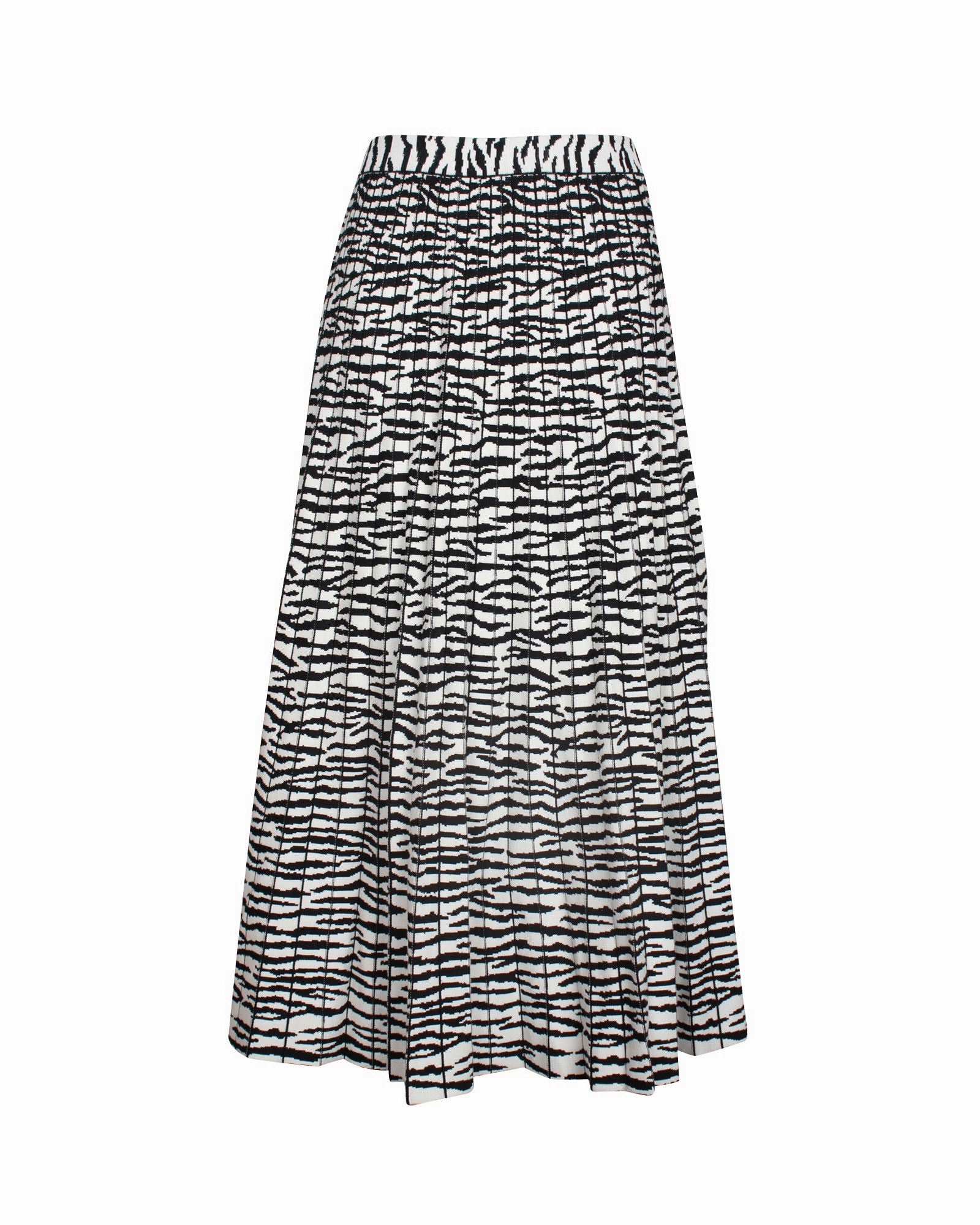 Proenza Schouler Pleated Zebra Midi Skirt in Animal Print Viscose