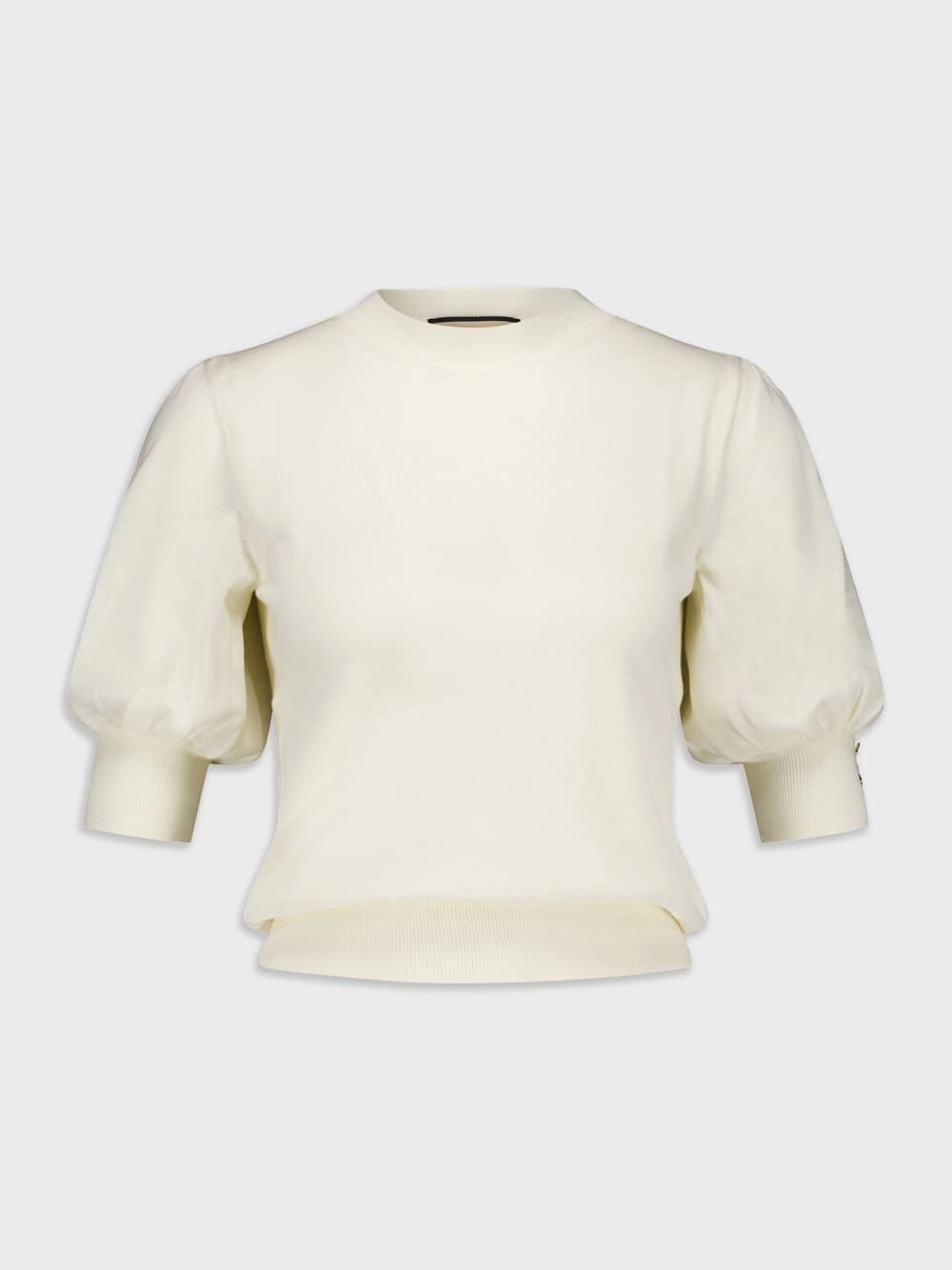 Puff-Sleeve Fine Knit Top Knitwear Womens - women's knitwear cheap