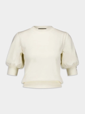 Puff-Sleeve Fine Knit Top Knitwear Womens - women's knitwear cheap
