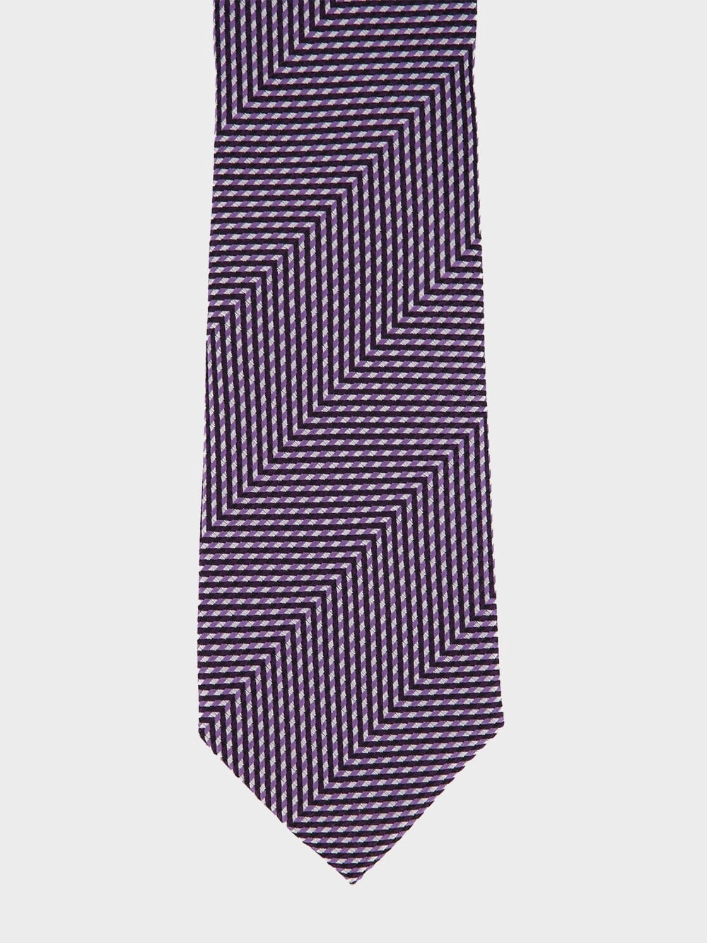 Purple Herringbone Silk Tie