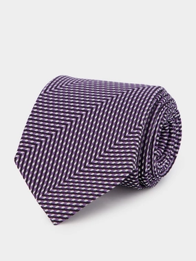 Purple Herringbone Silk Tie Suits Mens - men's suits outlet