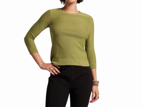 Rachel Knit Top In Celery Tops Womens - embroidered tops sale