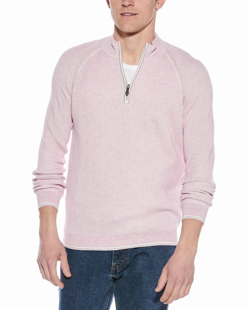 Raffi English Rib 1/4-Zip Mock Neck Sweater