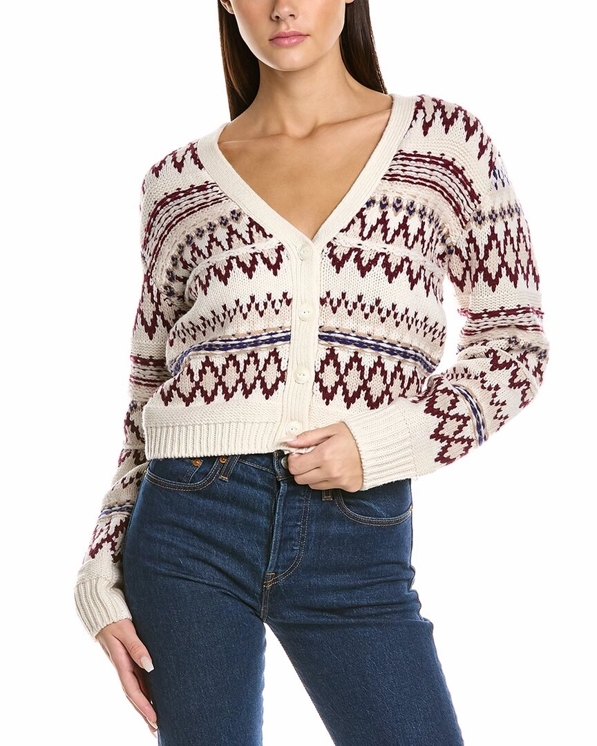 rag & bone Willow Fair Isle Wool Cardigan Tops Womens - cold-shoulder tops