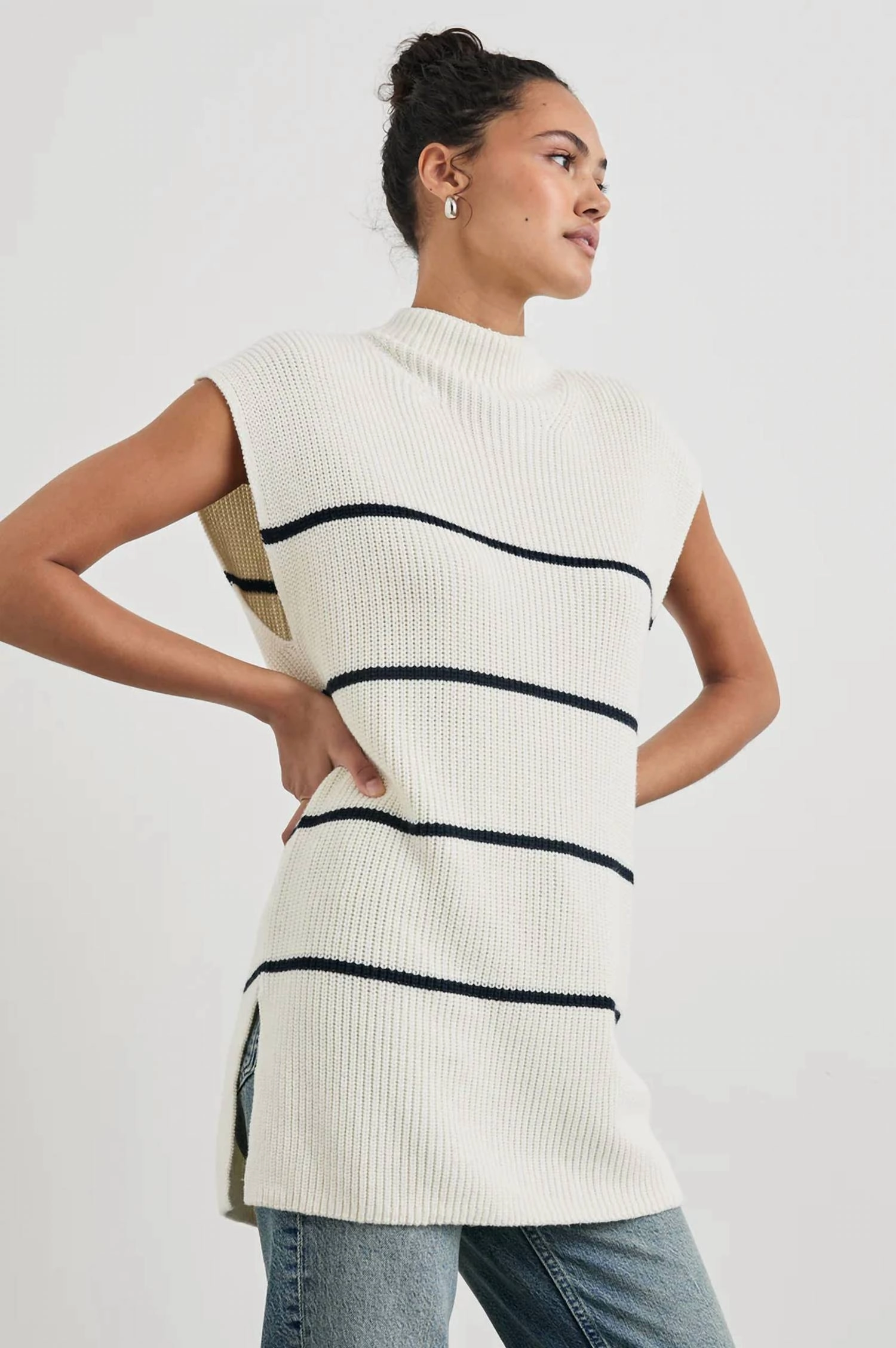 Rails Etta Top In Ivory Navy Stripe