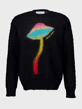 Rainbow Mushroom Mohair Jumper Tops Mens - thermal tops