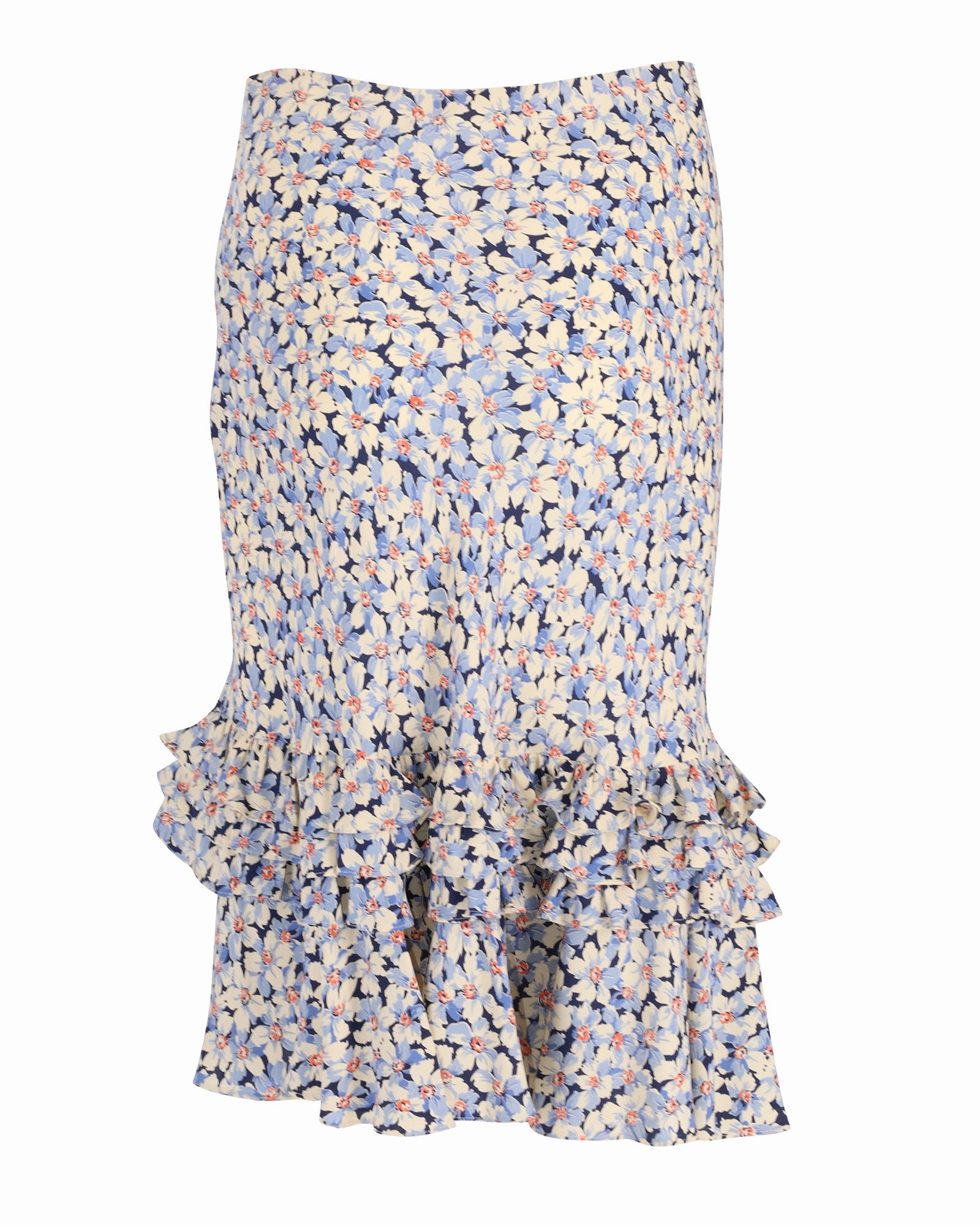 Ralph Lauren Floral Ruffled Midi Skirt in Multicolor Cotton