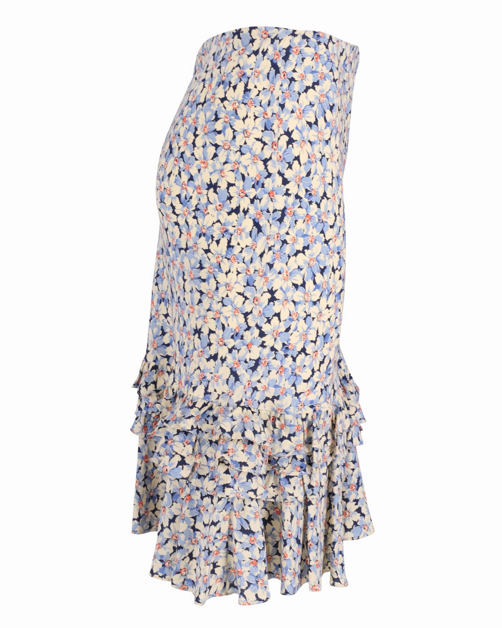 Ralph Lauren Floral Ruffled Midi Skirt in Multicolor Cotton