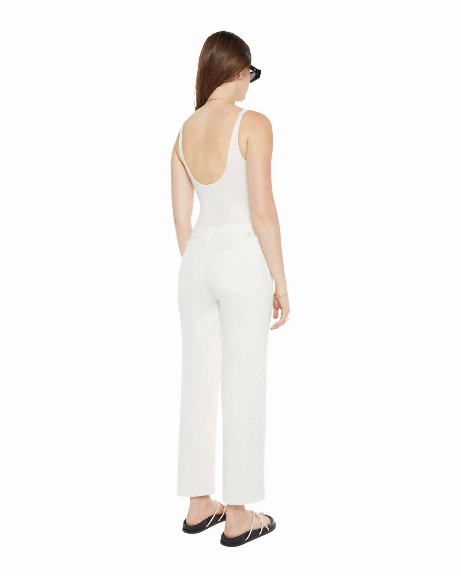 Rambler Zip High Waist Ankle Pant In Cream Puffs