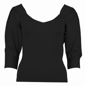Raphael Sweater In Blk Tops Womens - asymmetrical tops