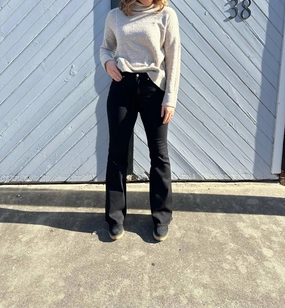Ravensdale Judy Blue Tummy Control Flare Jeans In Black womens linen pants discount