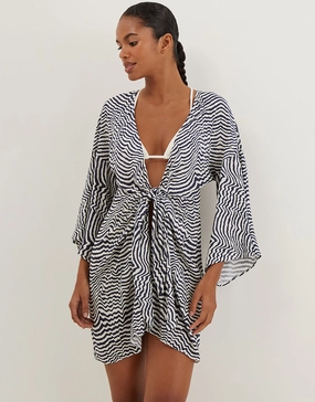 Ravine Perola Knot Short Cover Up - Stripe Swim Womens - bikinis clearance
