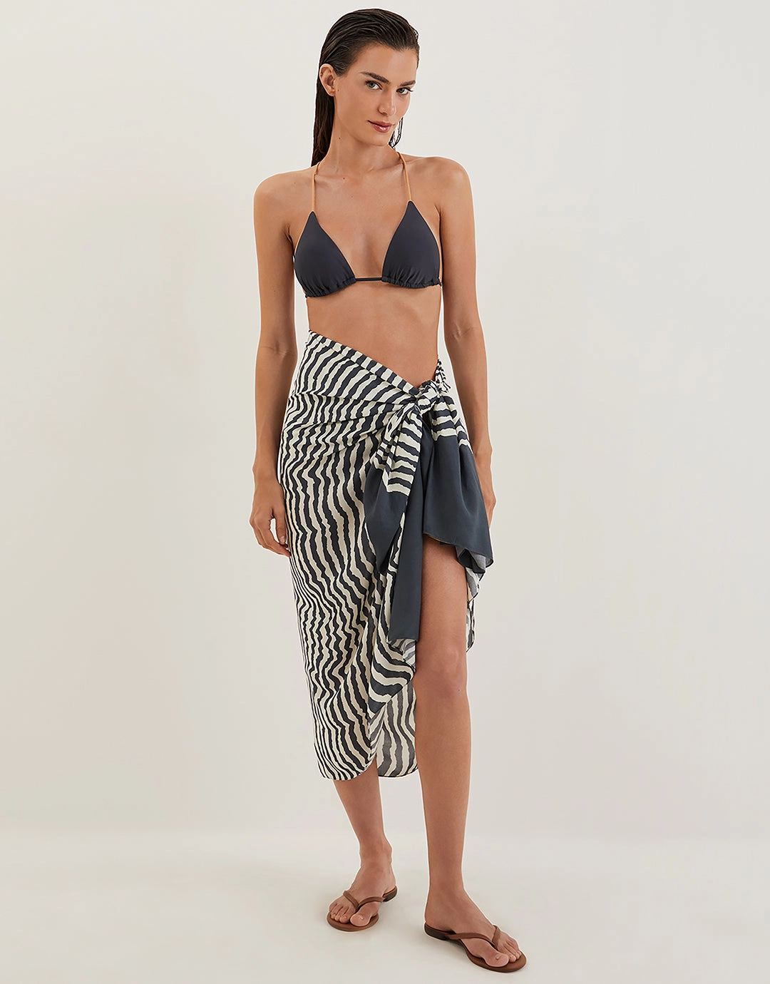 Ravine Printed Sarong - Stripe Swim Womens - bikinis clearance