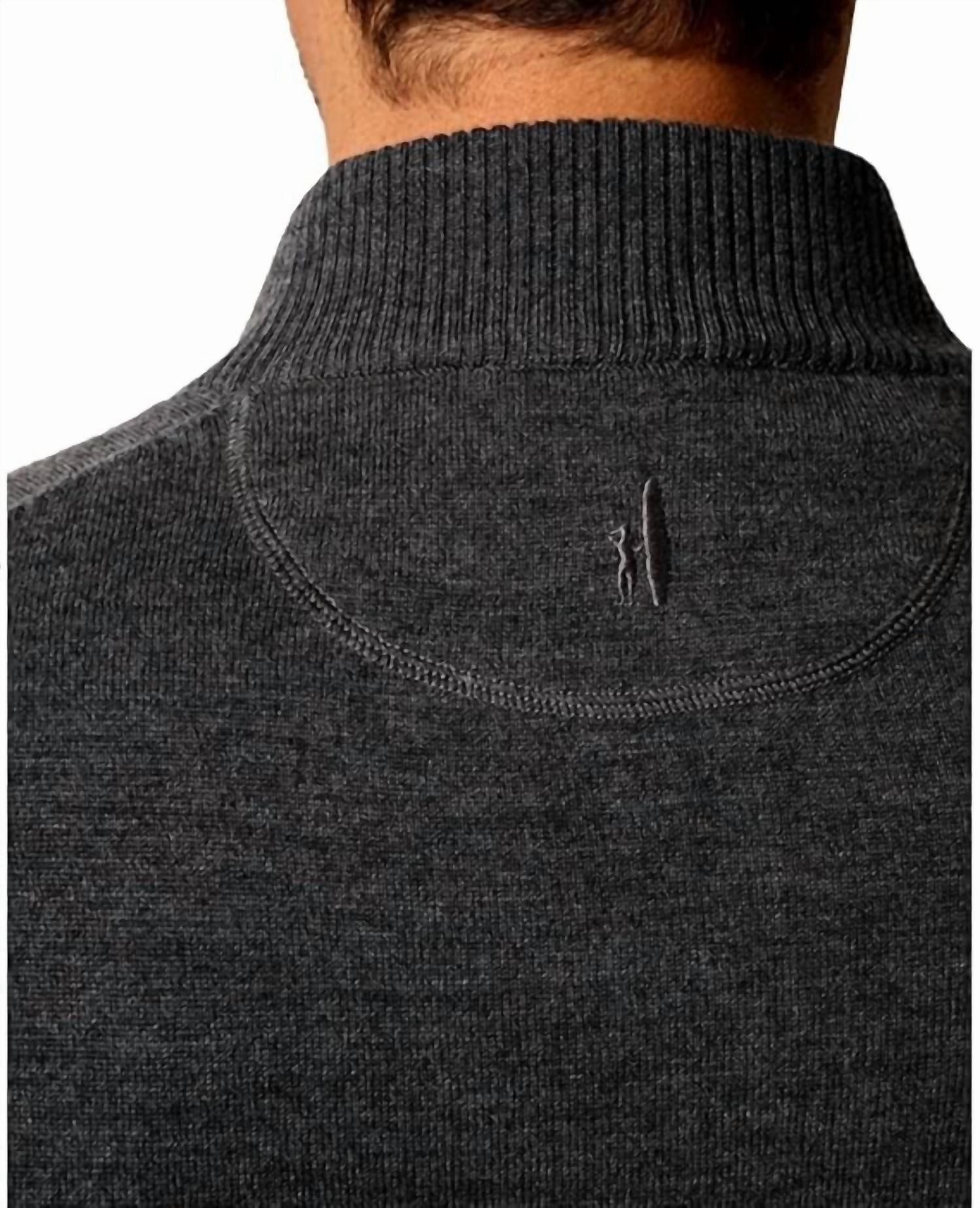 Raynor Merino 1/4 Zip Sweater In Smoke