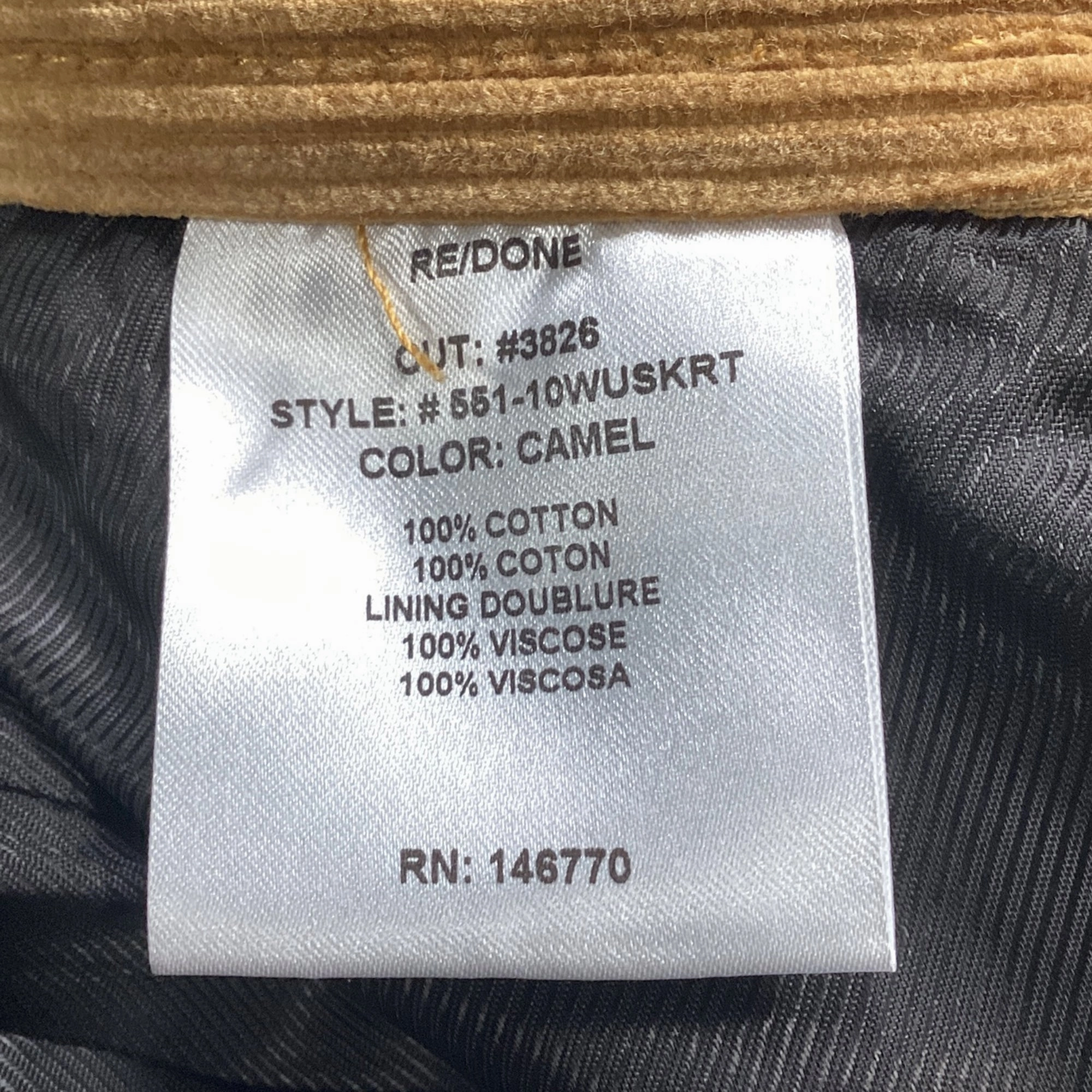 Re/Done High-Rise Mini Skirt in Brown Corduroy