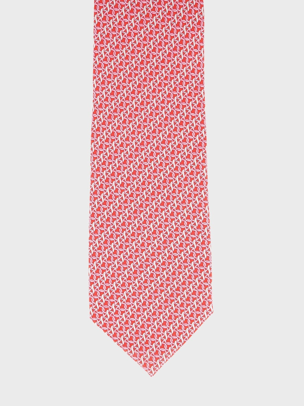 Red Gancini Print Silk Tie