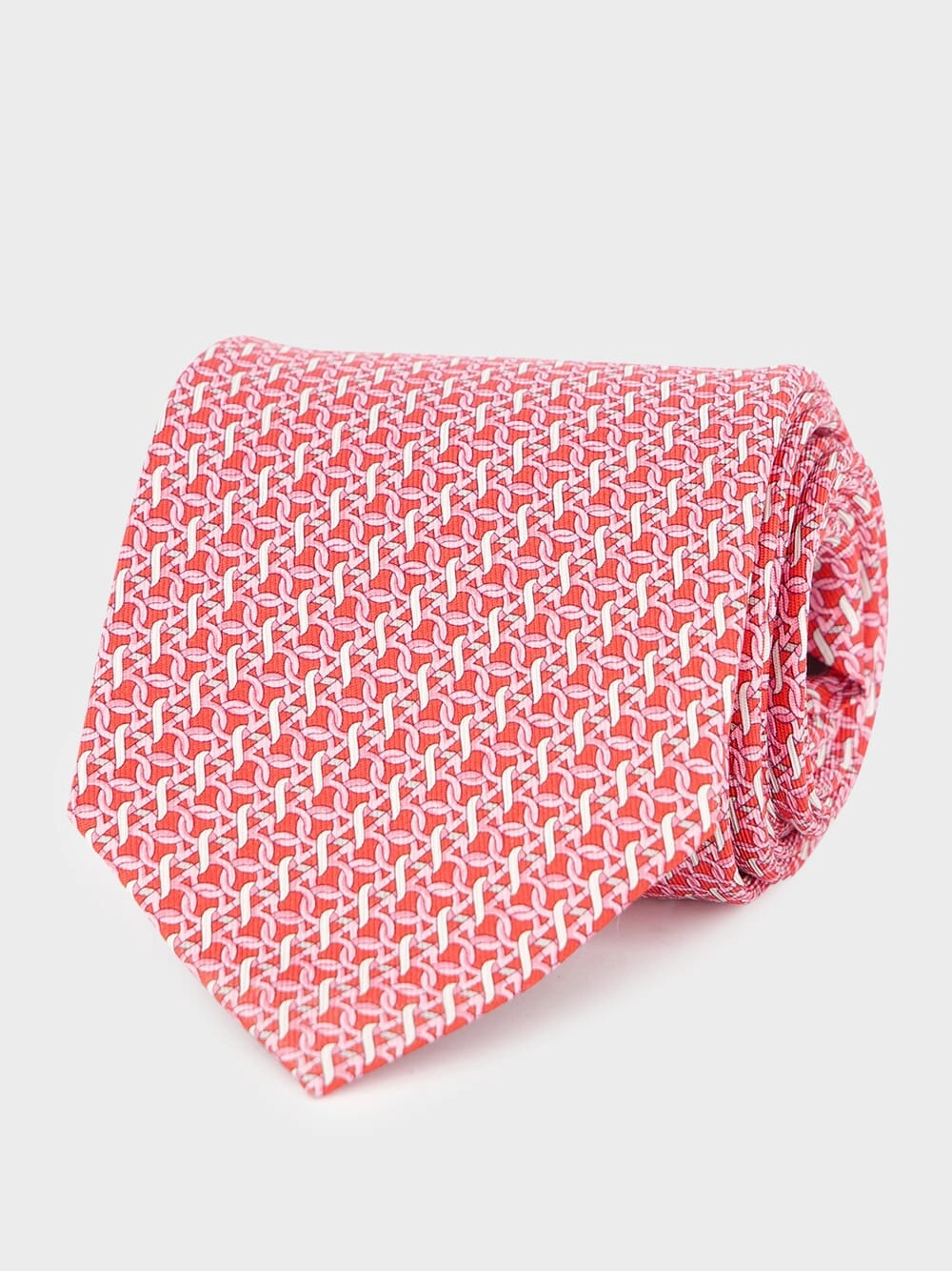 Red Gancini Print Silk Tie Suits Mens - men's suits outlet