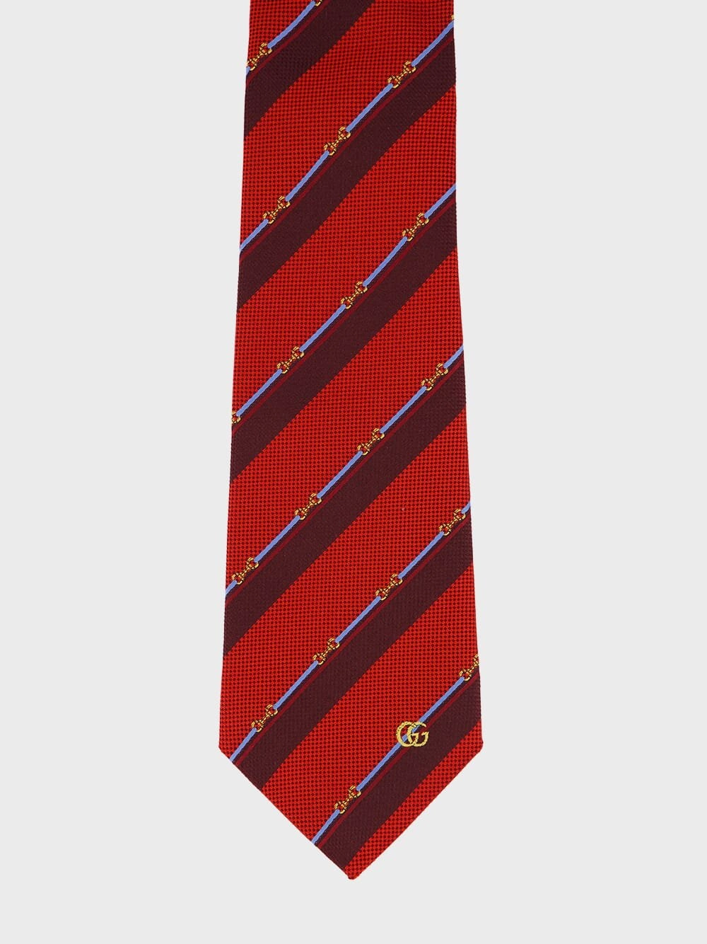 Red Horsebit Silk Tie