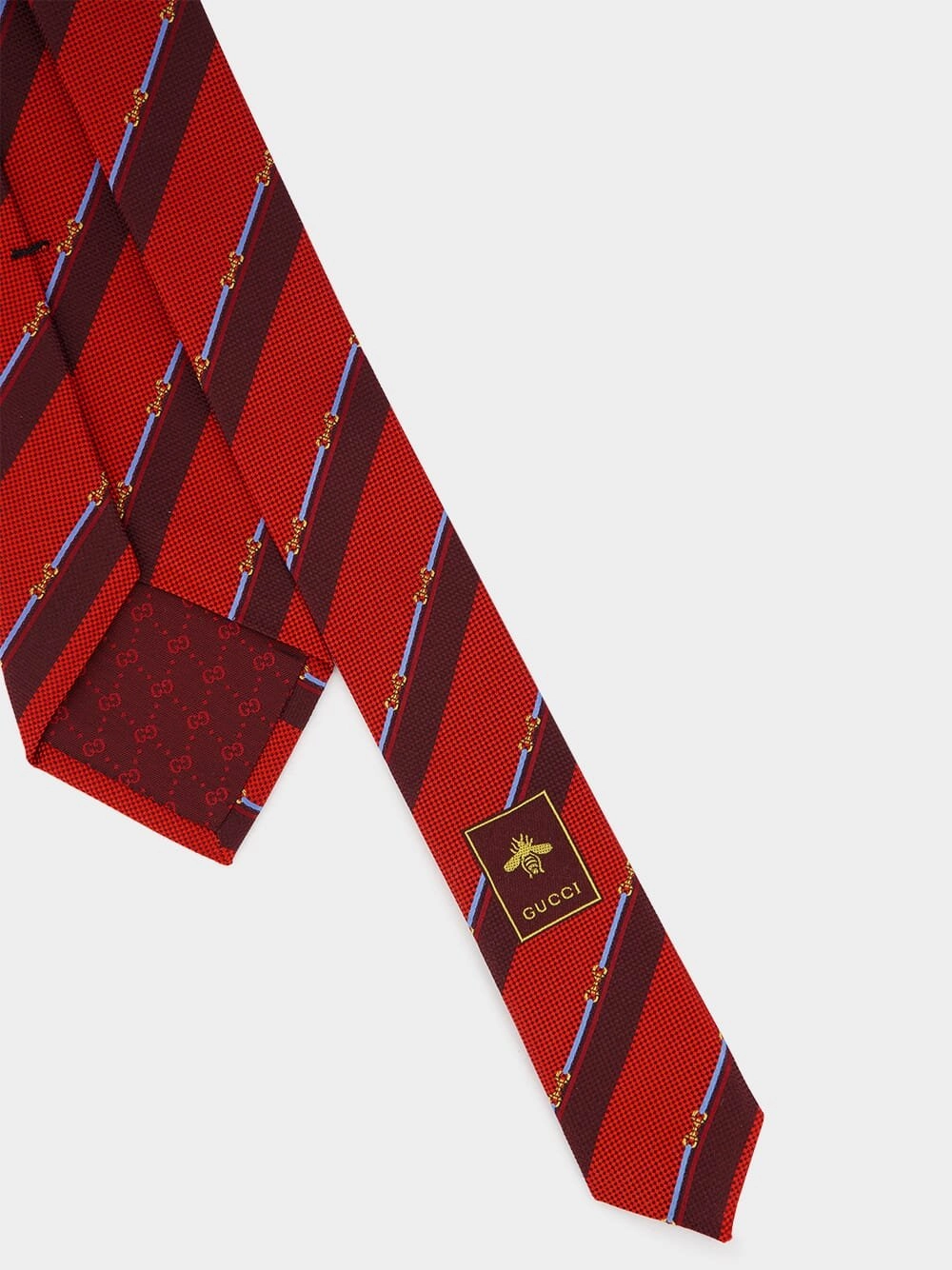 Red Horsebit Silk Tie