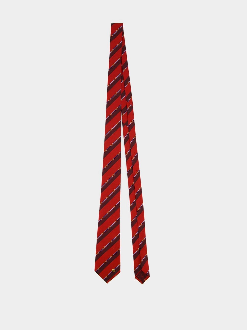 Red Horsebit Silk Tie
