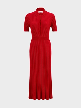 Red Topaz Amor Knit Midi Dress Knitwear Womens - women's knitwear cheap