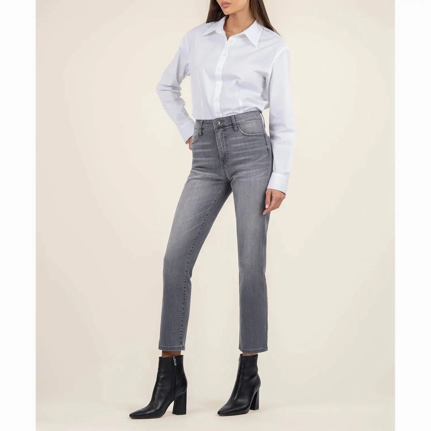 Reese High Rise Ankle Jean In Grey