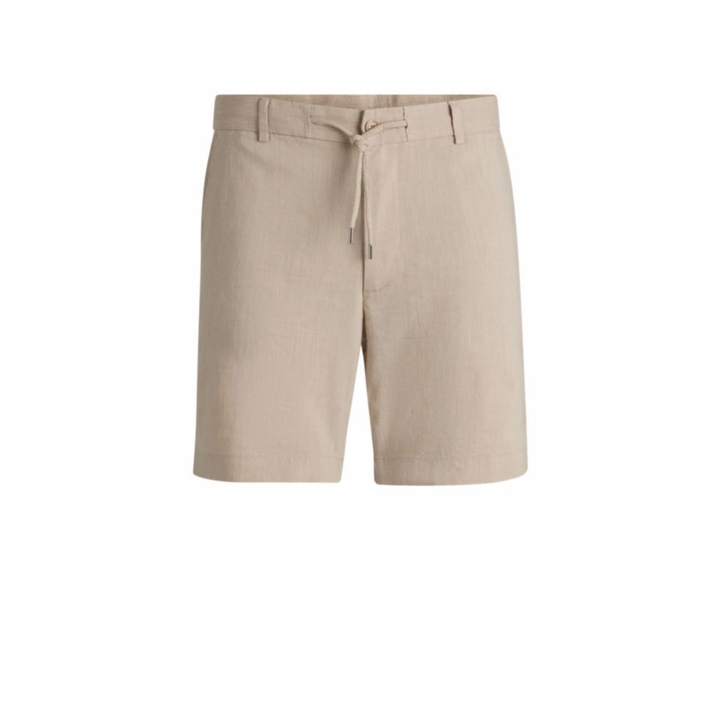 Regular-fit shorts in a linen blend with drawcord