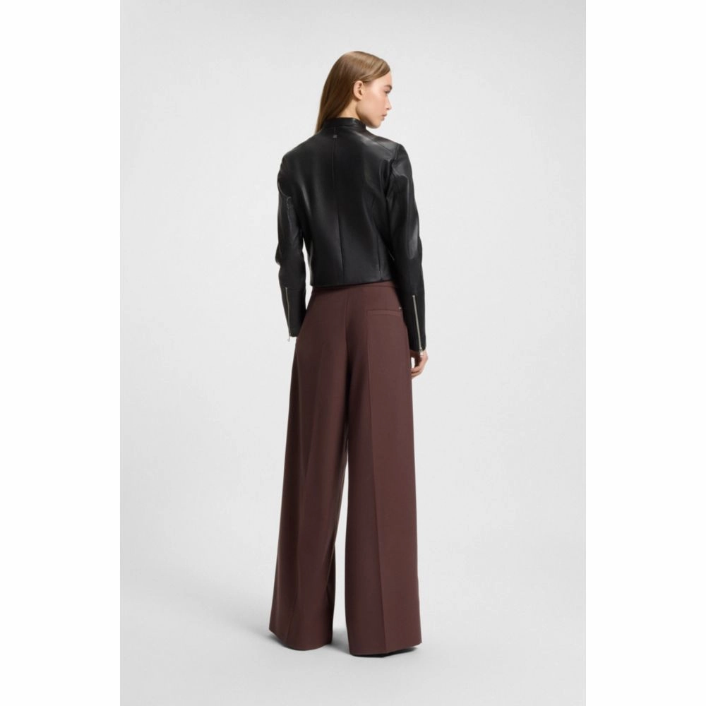 Relaxed-fit pants in stretch fabric with wrap effect