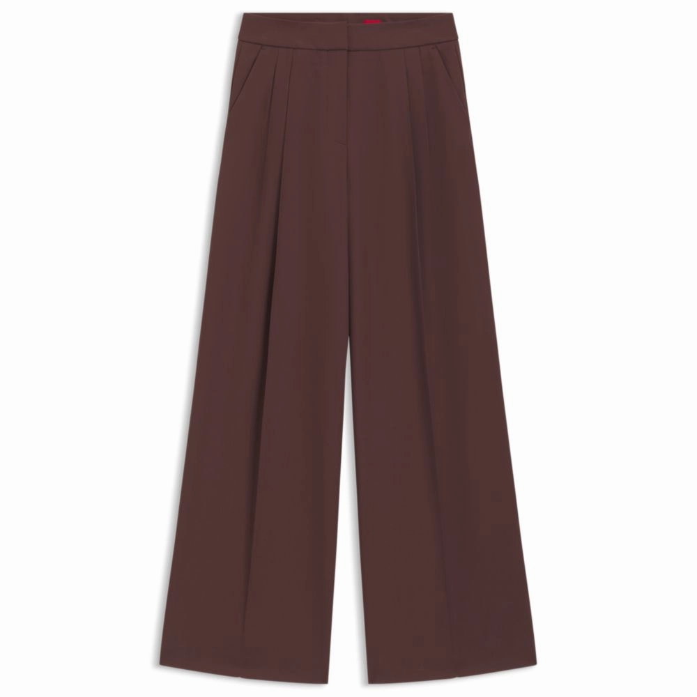Relaxed-fit pants in stretch fabric with wrap effect womens tailored trousers deal