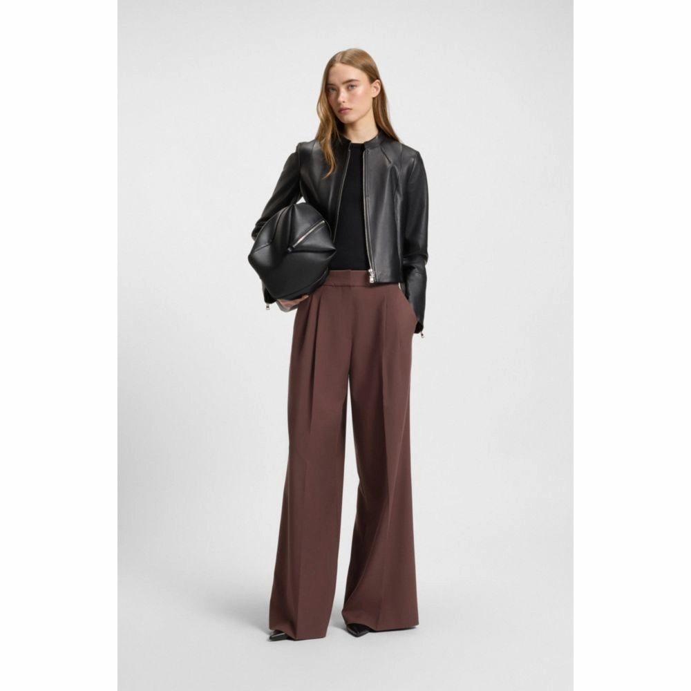 Relaxed-fit pants in stretch fabric with wrap effect