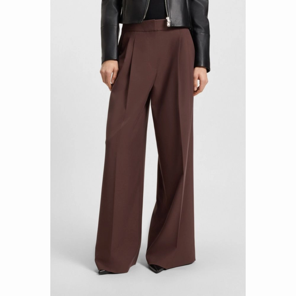 Relaxed-fit pants in stretch fabric with wrap effect