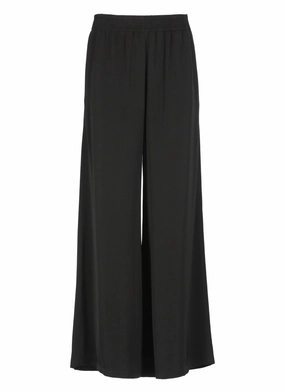 Relaxed Wide-Leg Viscose Trousers With Elastic Waistband womens lounge pants clearance