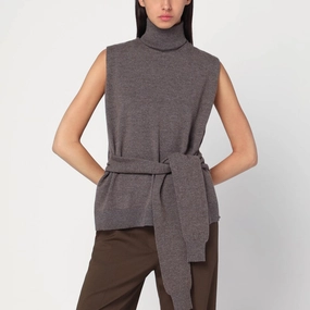 Rhe Women's Double-Layer Mlange Sweater Tops Womens - cold-shoulder tops