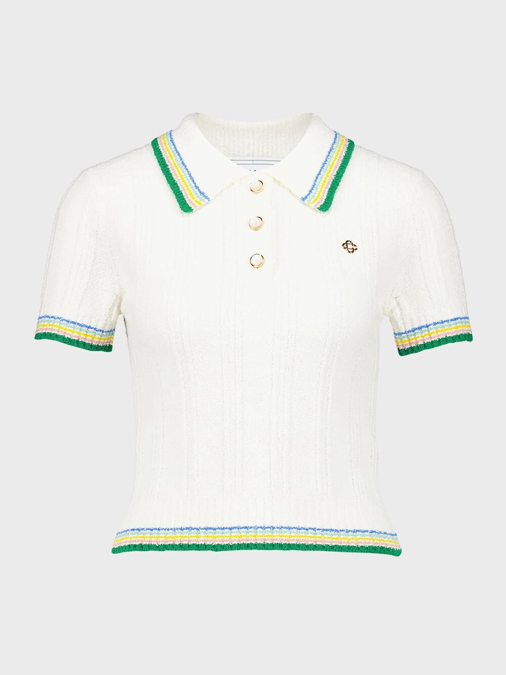 Rib Boucle Polo Shirt Knitwear Womens - women's knitwear cheap