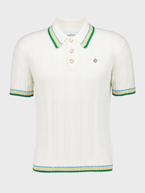 Rib Boucle Polo Shirt Knitwear Mens - men's sweaters sale