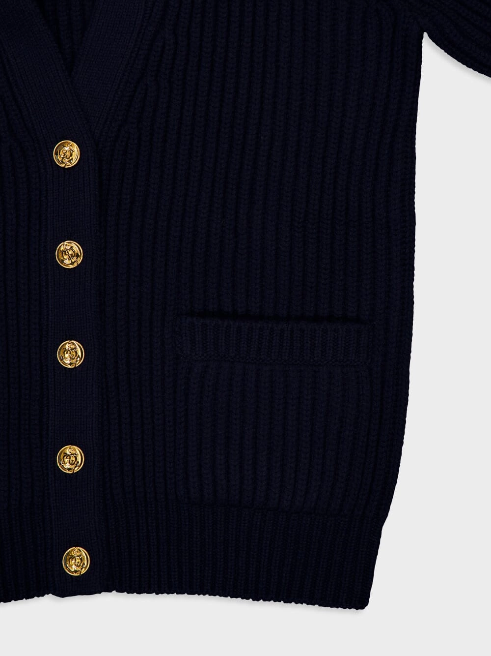 Rib Stitch Wool Cashmere Cardigan