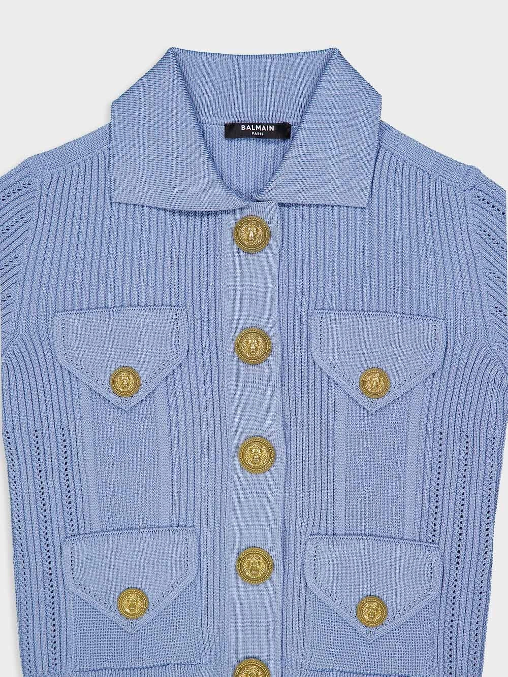 Ribbed Knit Button-Up Cardigan