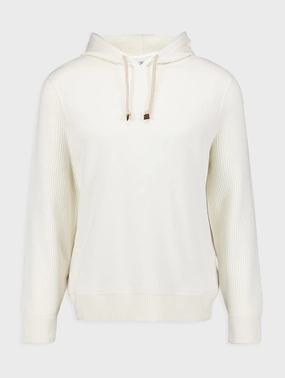 Ribbed-Knit Drawstring Hoodie Knitwear Mens - men's sweaters sale