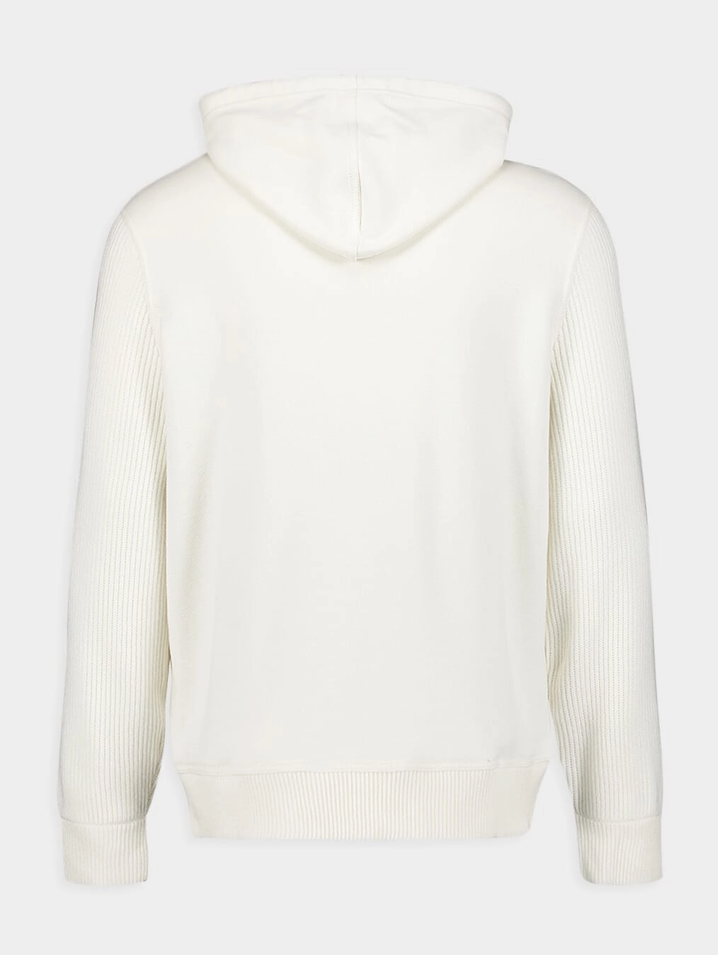 Ribbed-Knit Drawstring Hoodie
