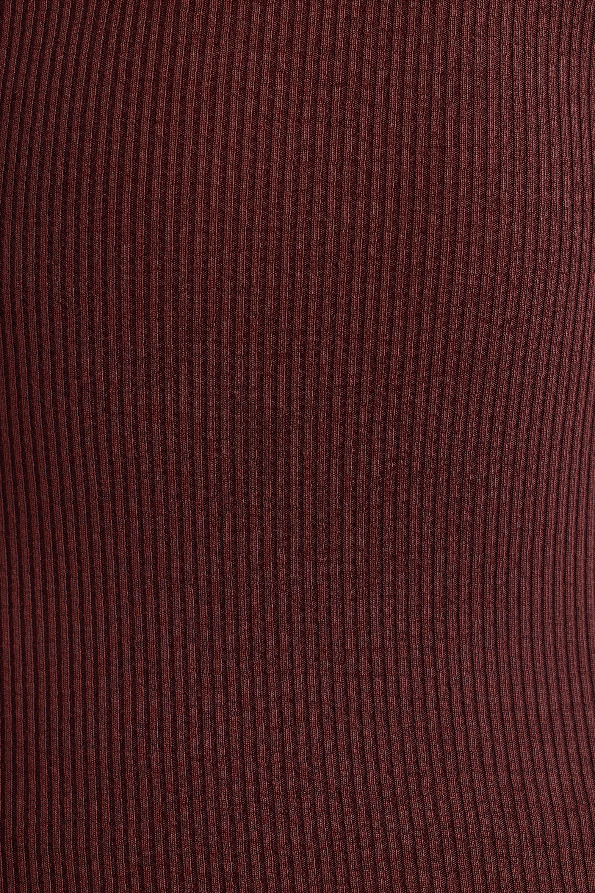Ribbed Modal Crew Neck Top in Espresso