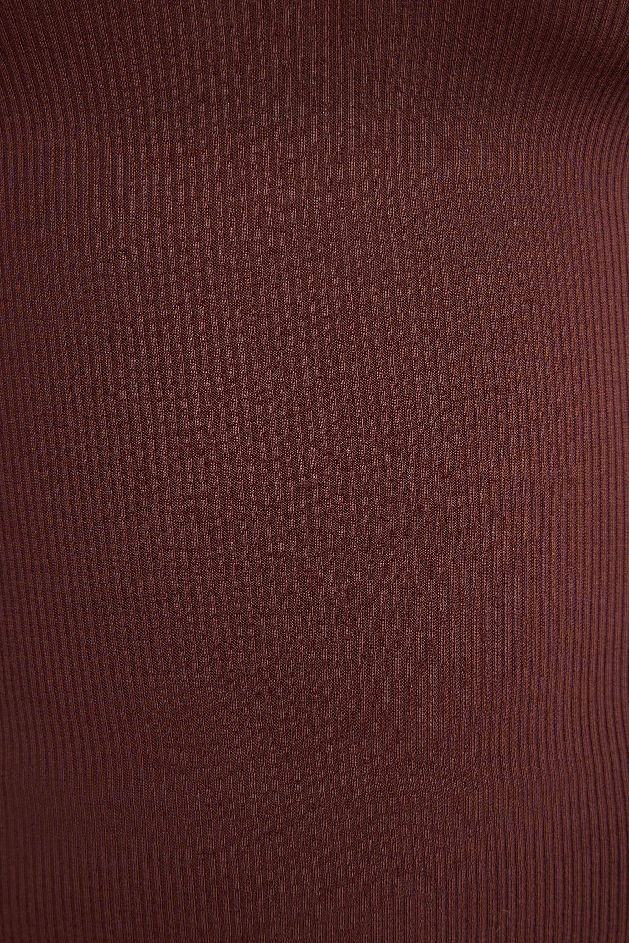 Ribbed Modal  Long Sleeve Top in Chocolate