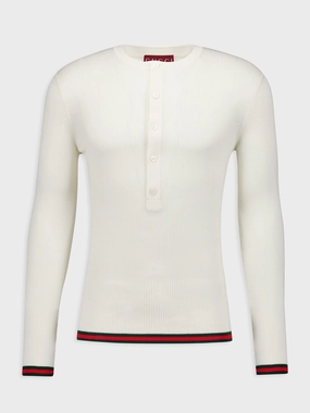 Ribbed Silk Long-Sleeved Top Knitwear Mens - men's sweaters sale