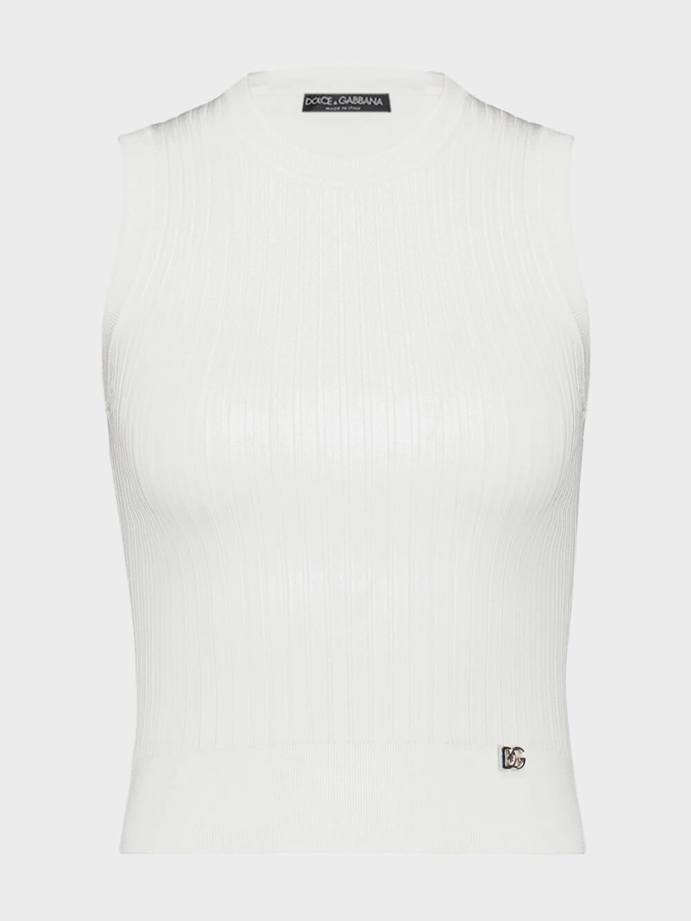 Ribbed Stretch Viscose Vest Top