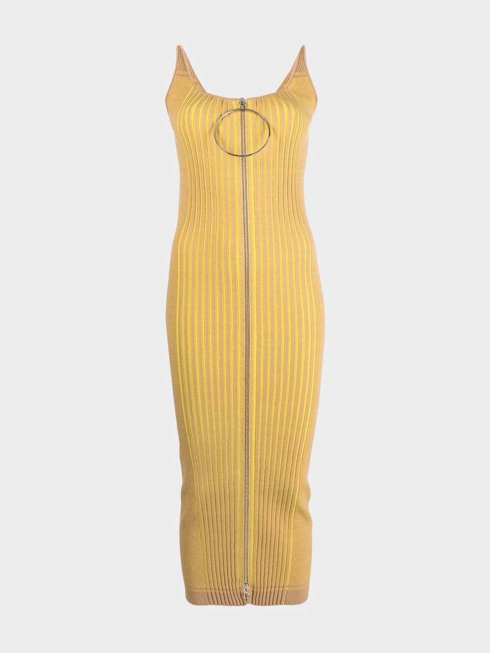 Ribbed Zip-Front Knit Dress Knitwear Womens - women's knitwear cheap