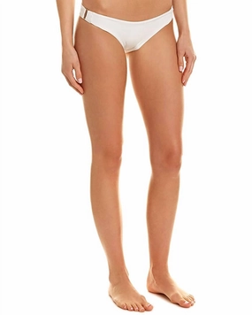 Ring Side Hipster Brazilian Bikini Bottom Swimsuit In White Swim Womens - sustainable swimwear