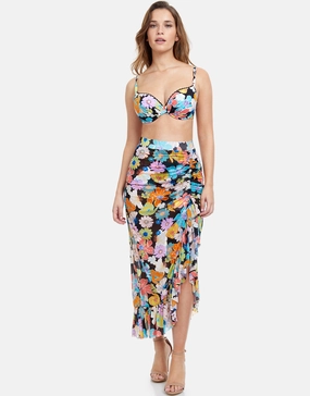 Rising Sun Ruffle Skirt - Black Swim Womens - swimwear sale