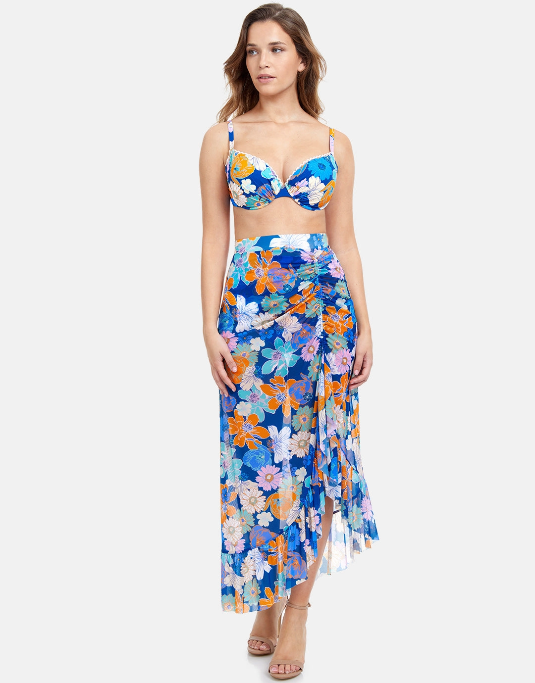 Rising Sun Ruffle Skirt - Blue Swim Womens - bikinis clearance