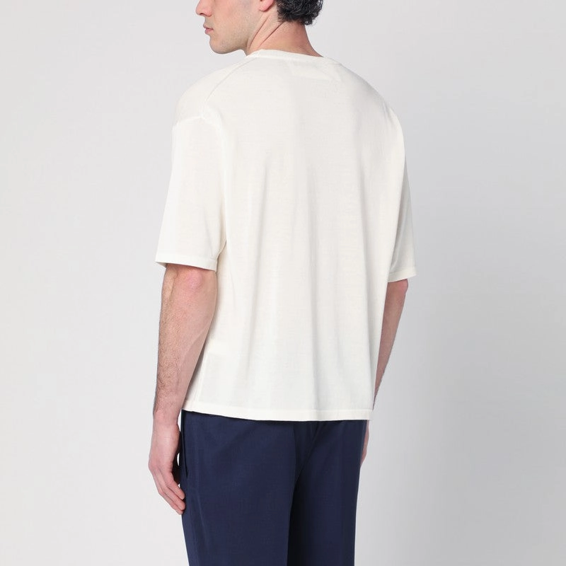 Roberto Collina Men's Ecru Sweater In Cotton